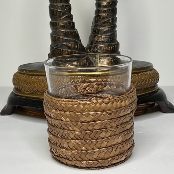 Bundle Free Gift Palm Tree Martini Glass Palm Tree Goblet Glass Wicker Glass - Picture 7 of 12